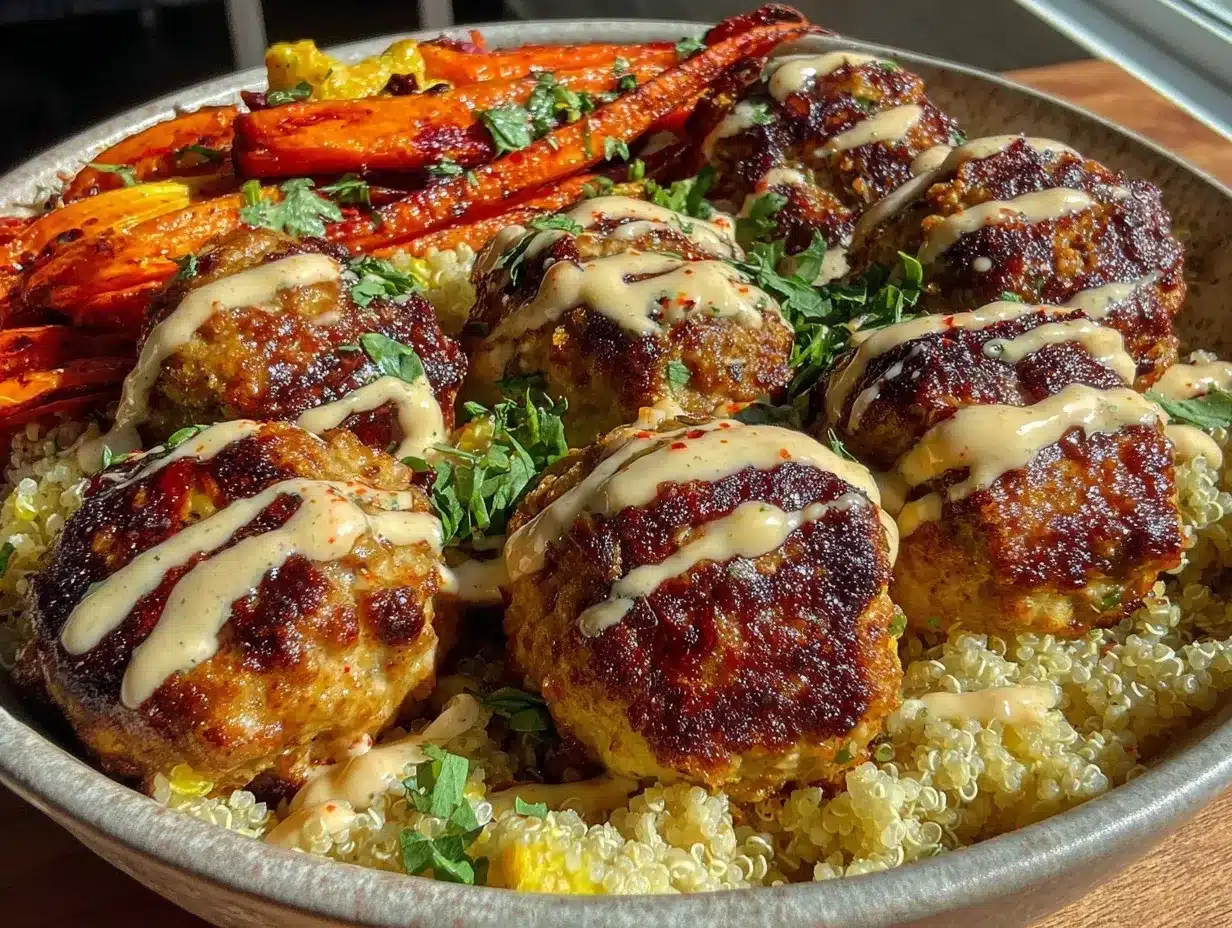 turkey meatball dinner bowl preparation steps
