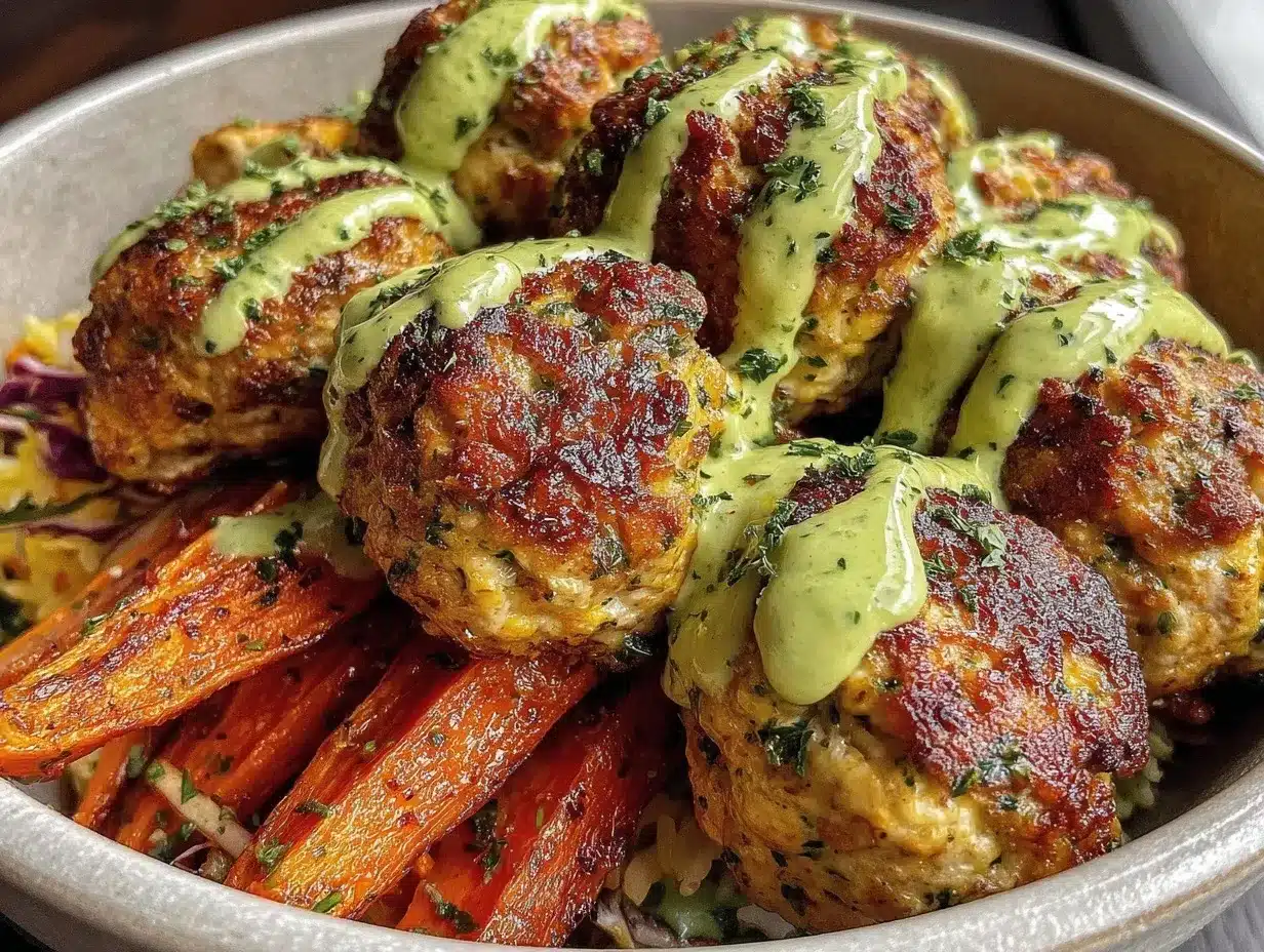 turkey meatballs dinner bowl preparation steps