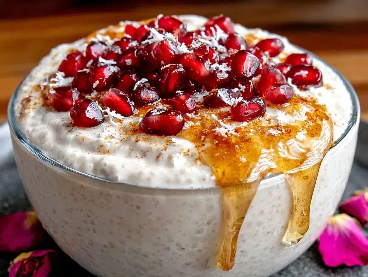 valentines chia pudding bowl preparation steps