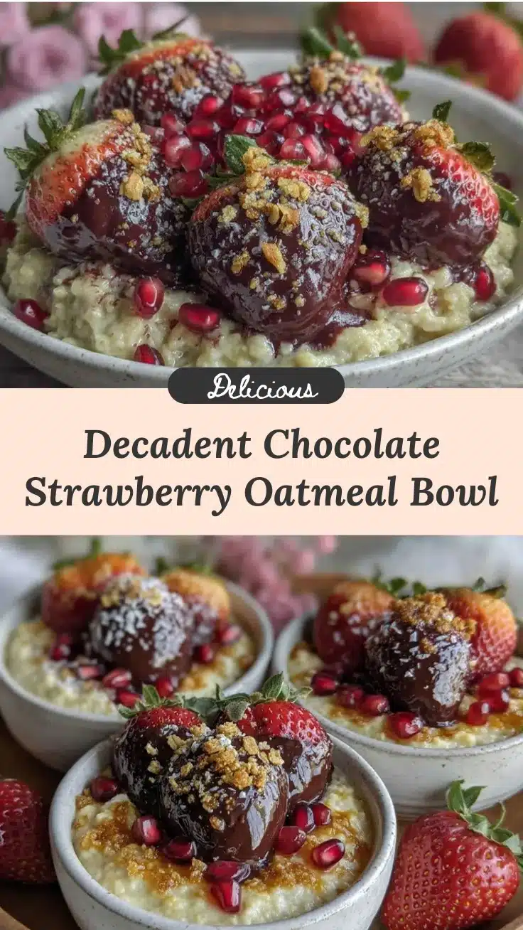 valentines chocolate covered strawberry oatmeal bowl recipe