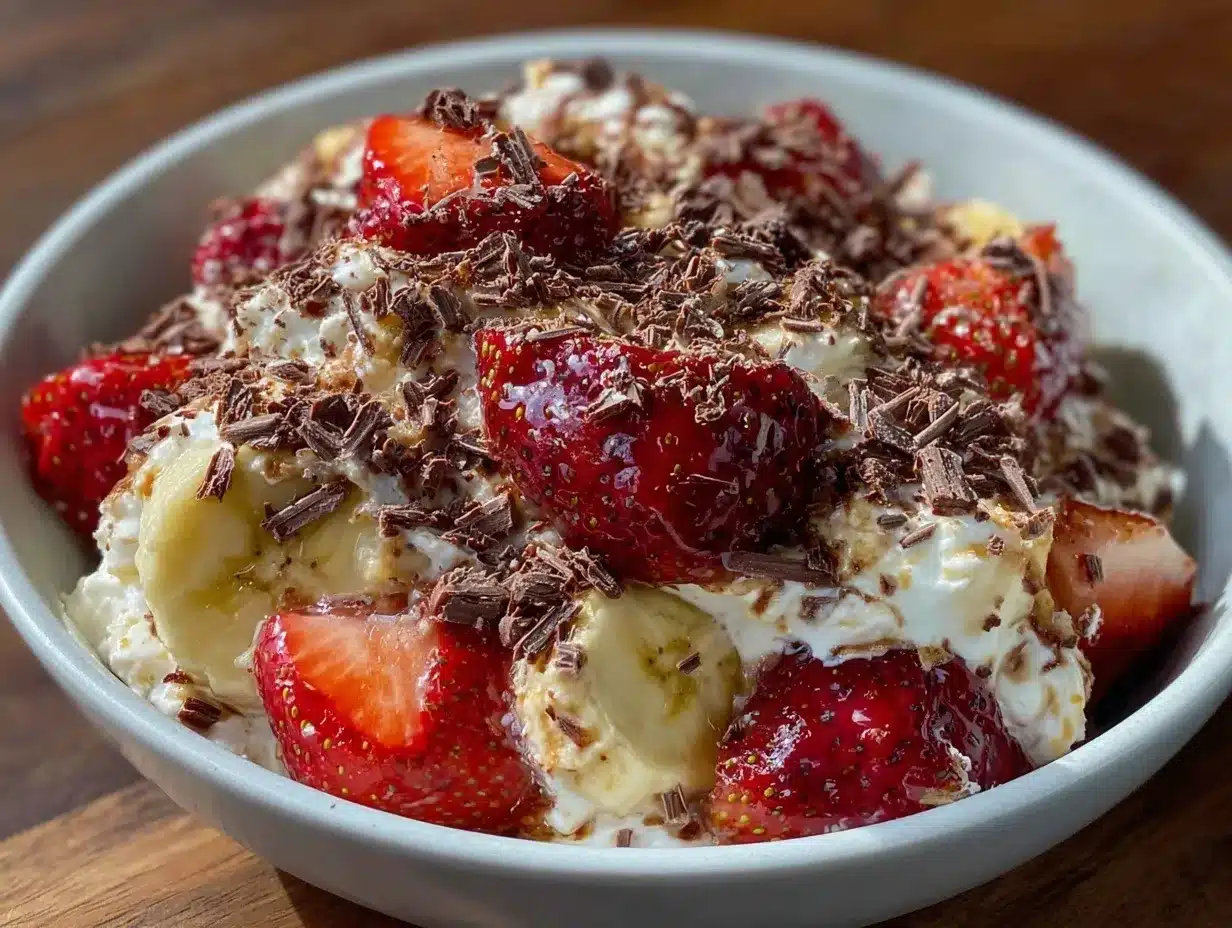 Valentines Strawberries Greek Yogurt Bowl preparation steps