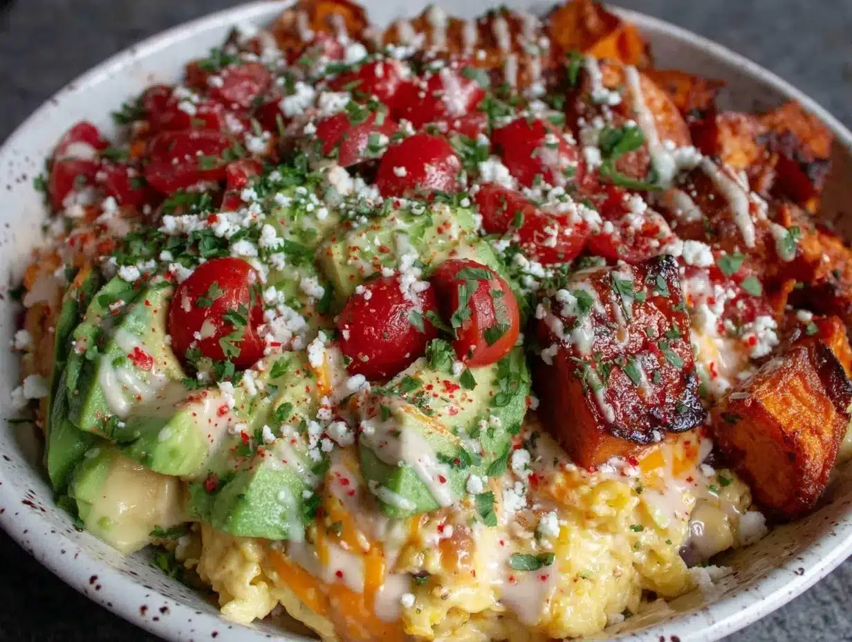 veggie loaded breakfast burrito bowl preparation steps
