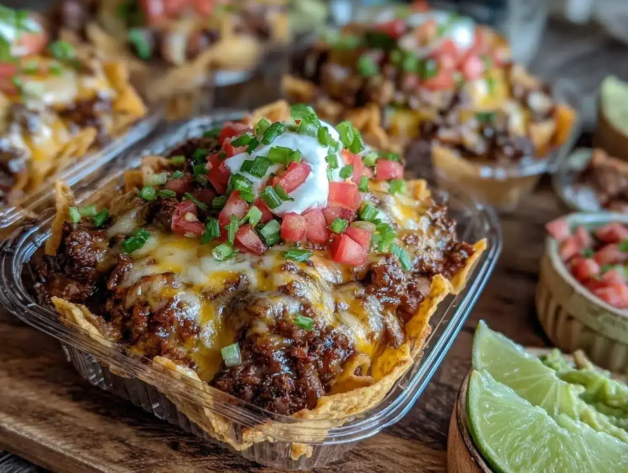 walking taco bar recipe preparation steps