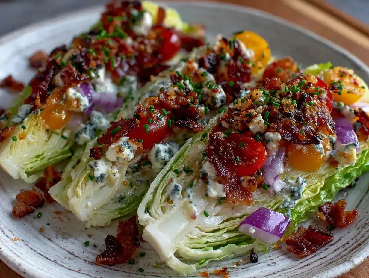 wedge salad with blue cheese preparation steps