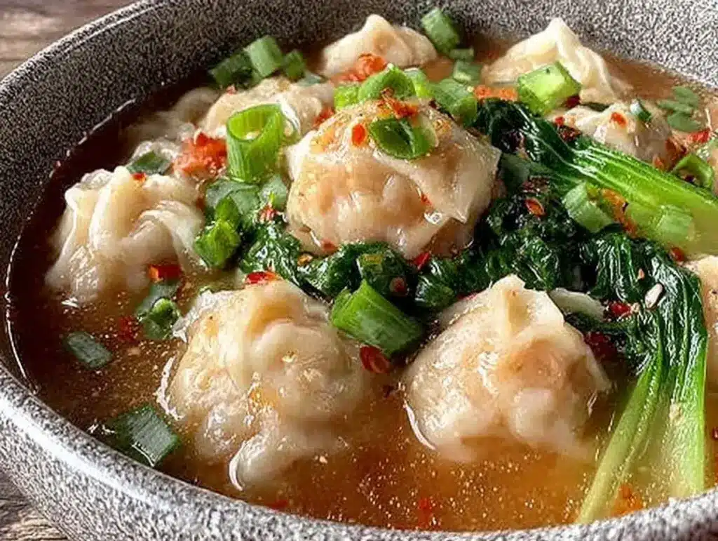 wonton soup with bok choy - featured image
