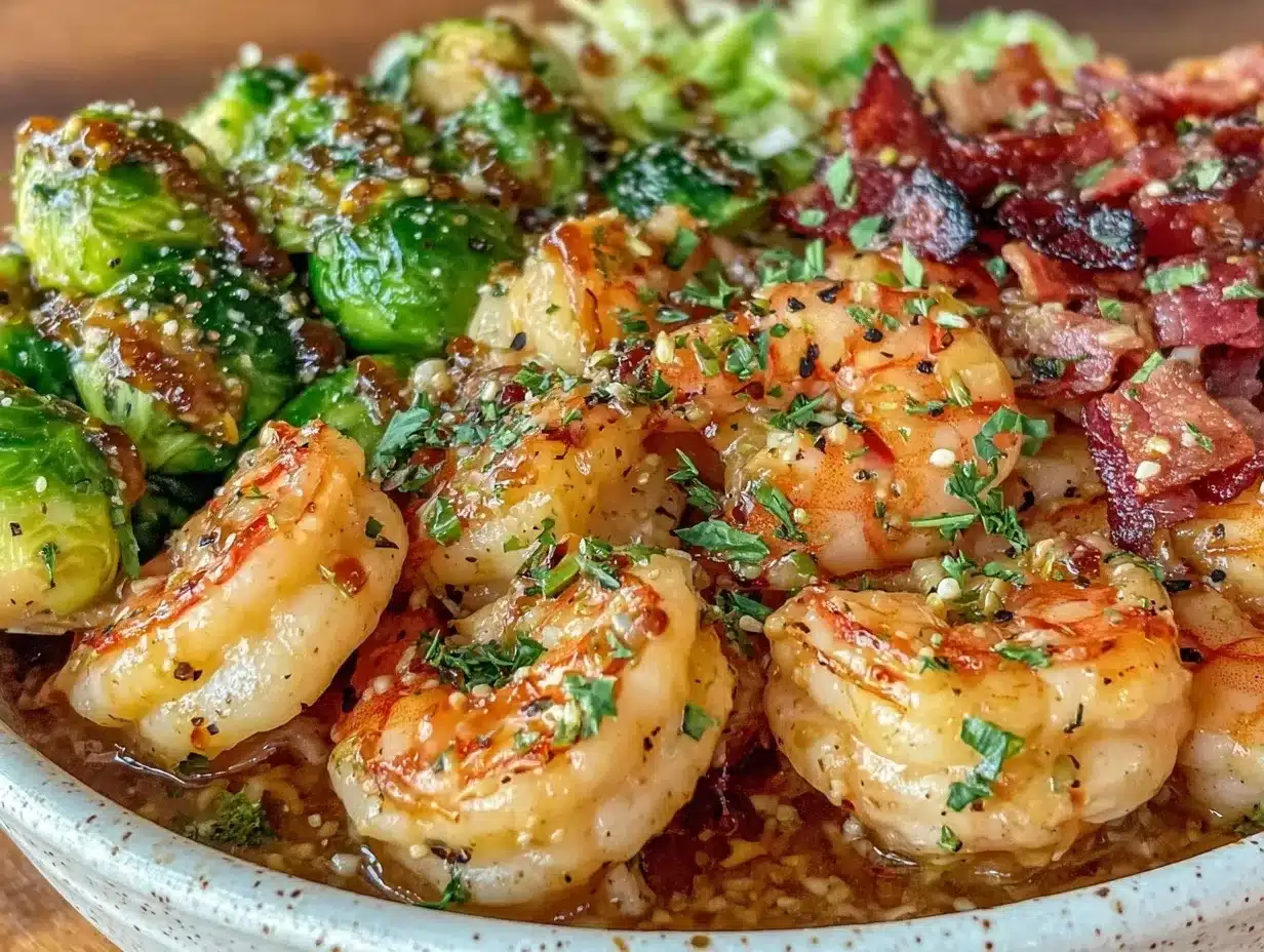 zesty shrimp scampi dinner bowl preparation steps