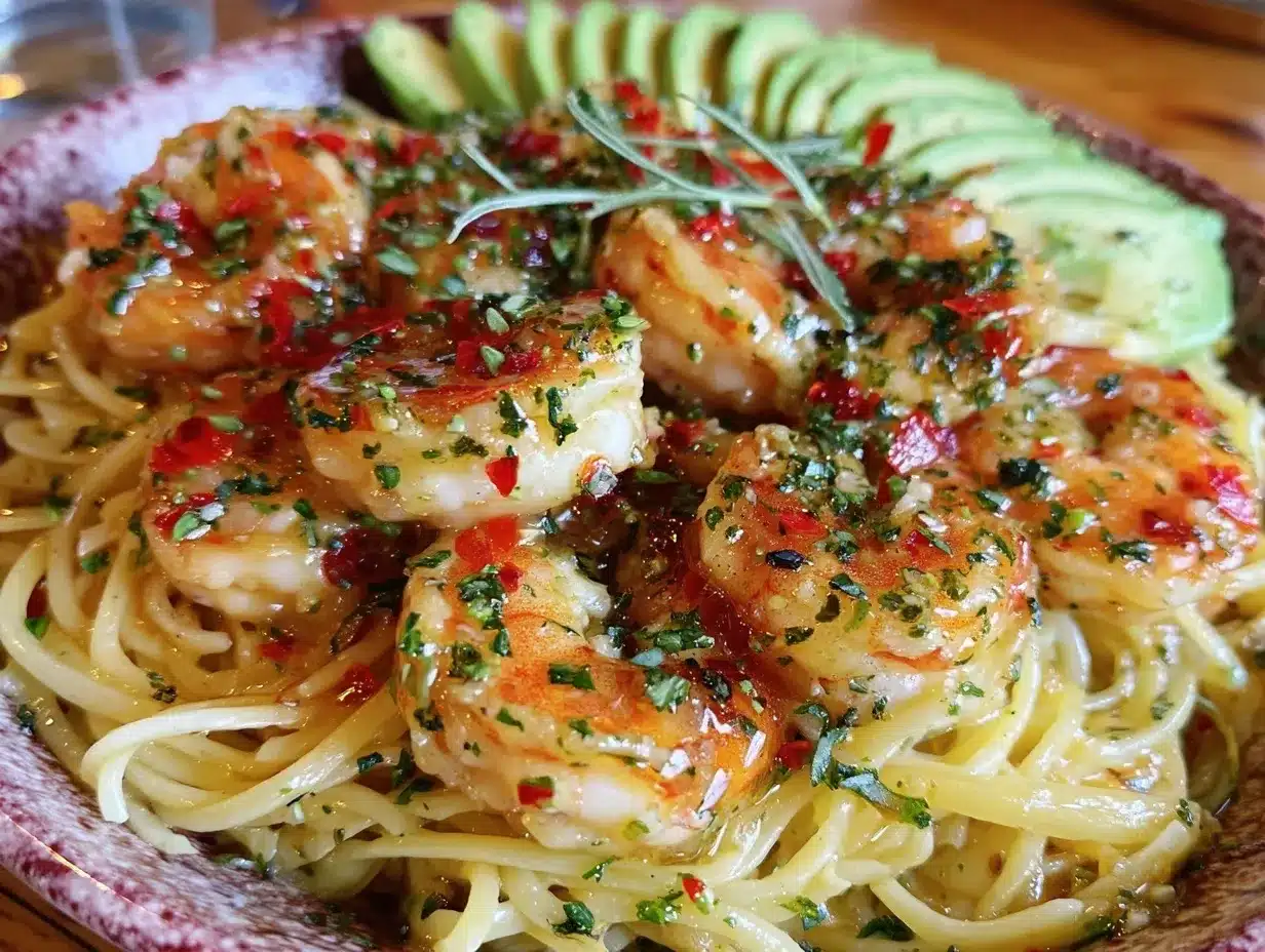 zesty shrimp scampi dinner bowl preparation steps