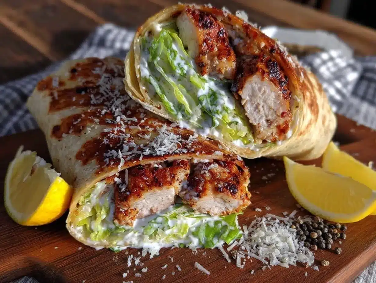 blackened chicken caesar wrap preparation steps