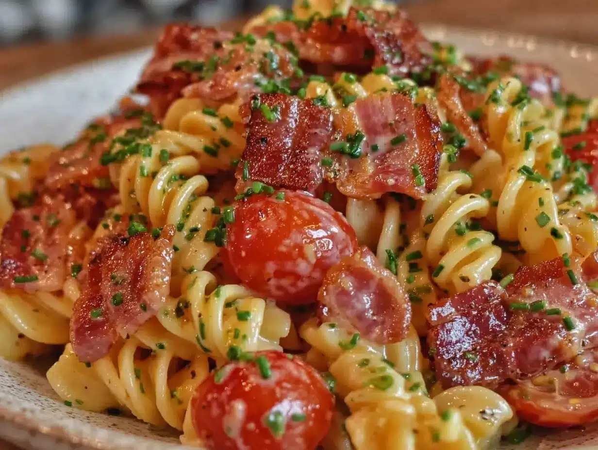 BLT pasta salad preparation steps