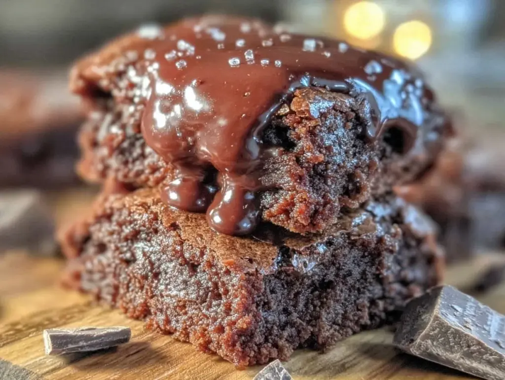 brownies with silky chocolate ganache - featured image
