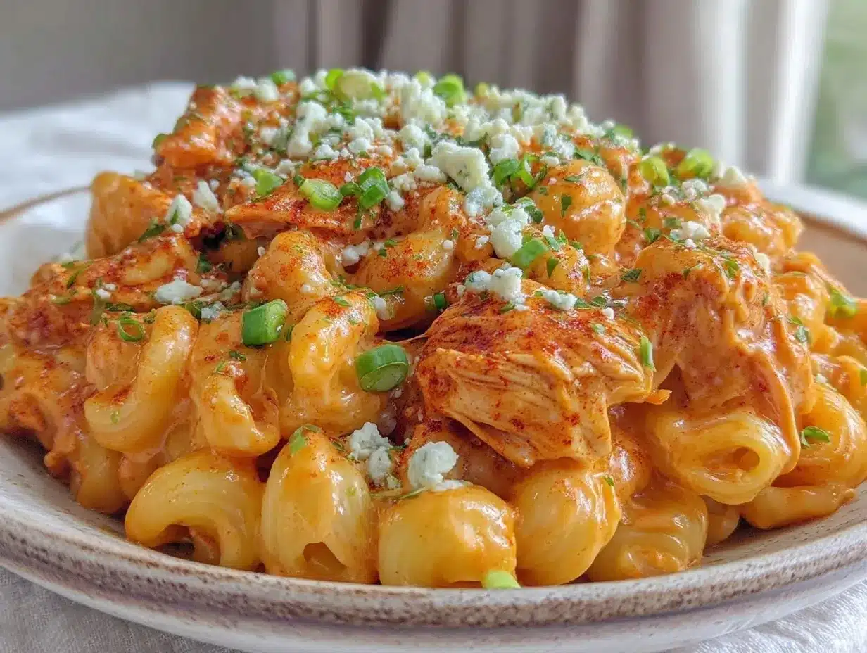 Buffalo Chicken Mac and Cheese preparation steps