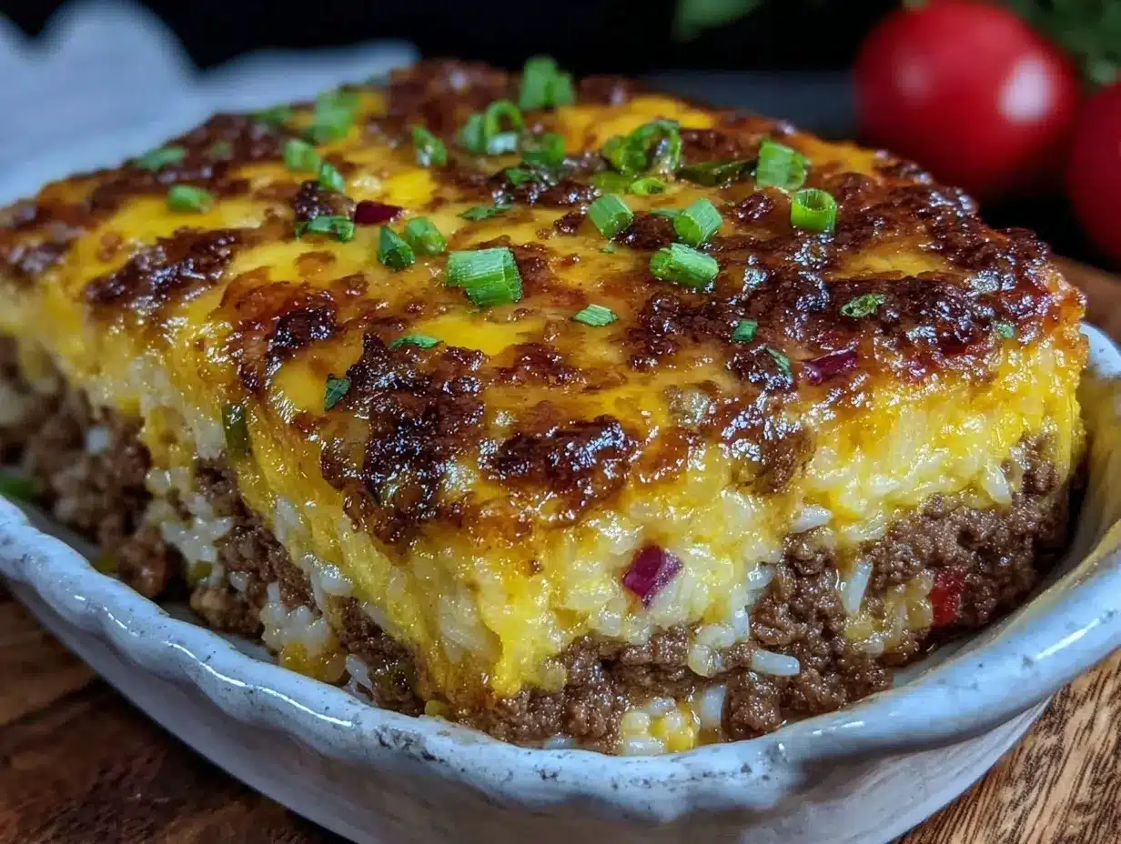 cheesy beef and rice casserole preparation steps