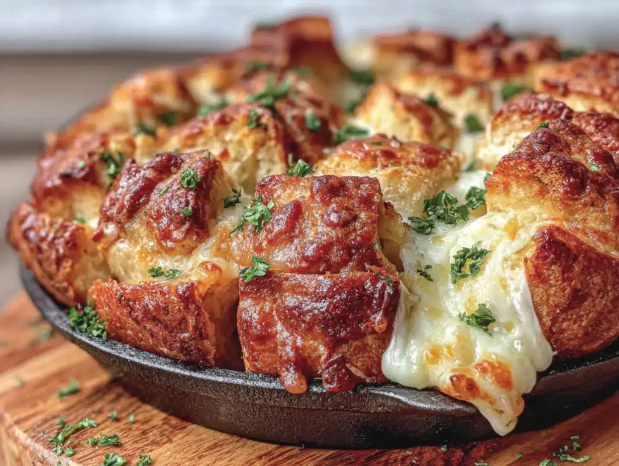cheesy garlic pull-apart beer bread preparation steps
