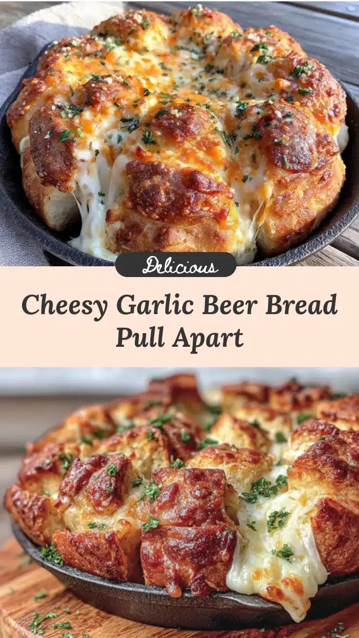 cheesy garlic pull-apart beer bread recipe