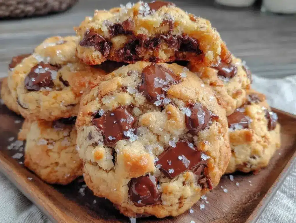 chewy gooey chocolate chip cookies - featured image