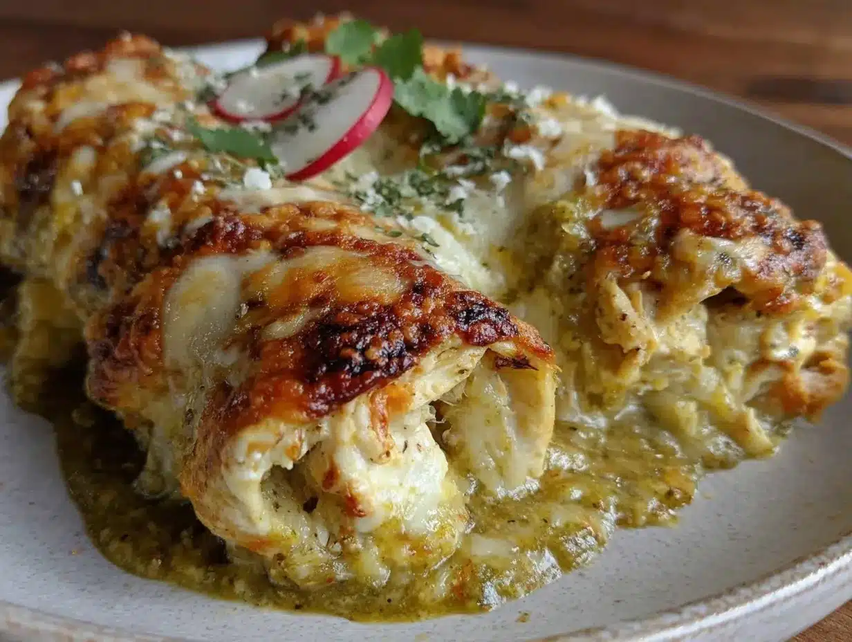 chicken enchiladas with creamy green sauce preparation steps