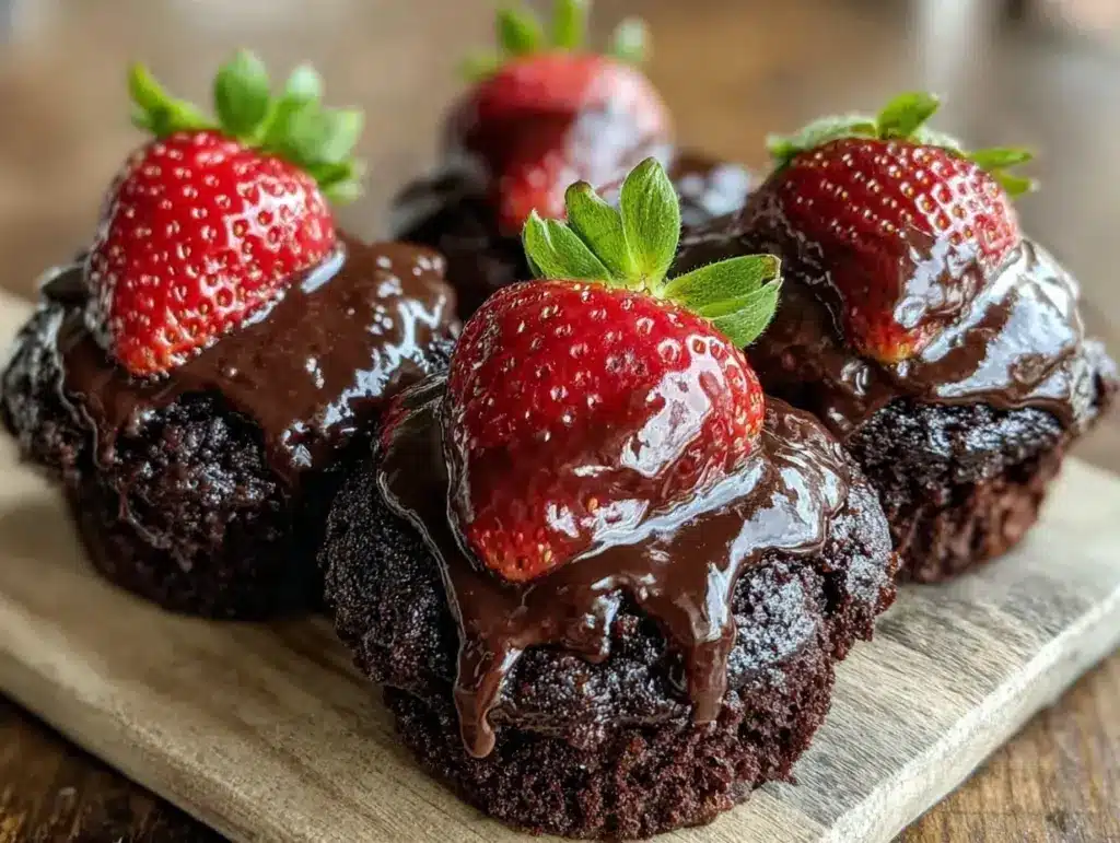 chocolate-covered strawberry cupcakes - featured image