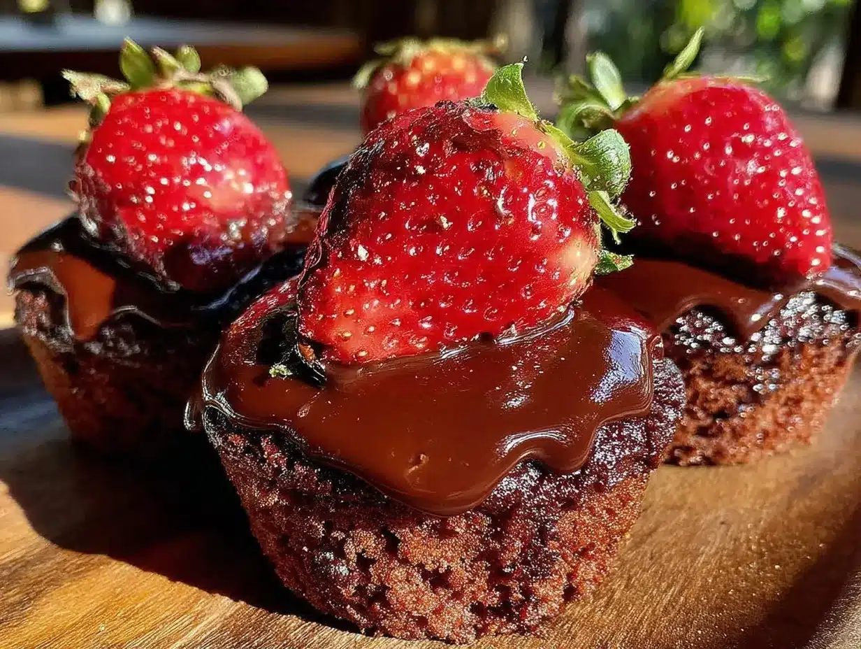 chocolate-covered strawberry cupcakes preparation steps