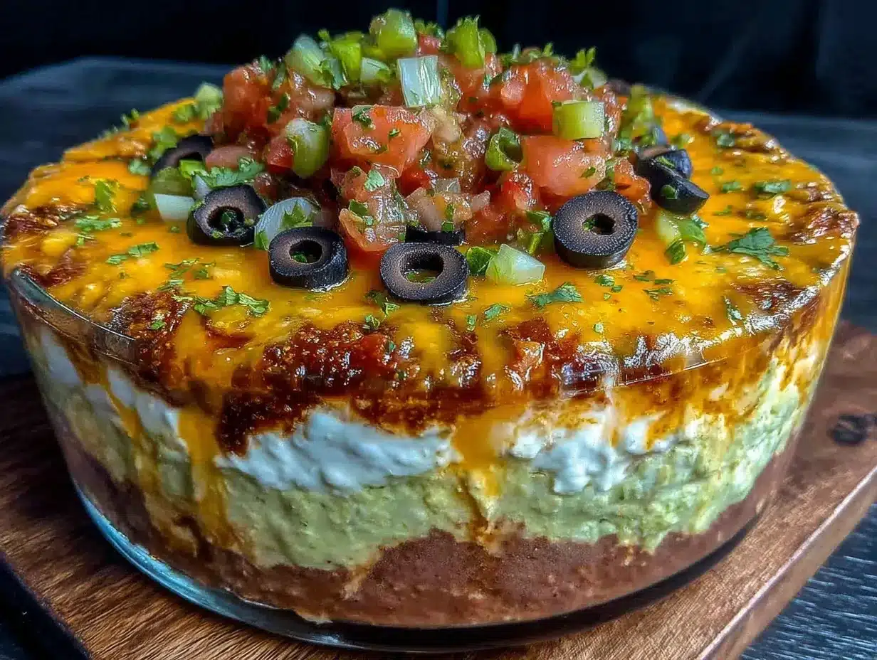 creamy seven layer dip preparation steps