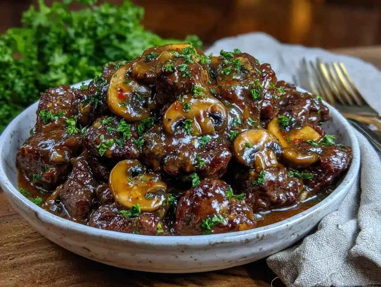 creamy slow cooker beef stroganoff preparation steps