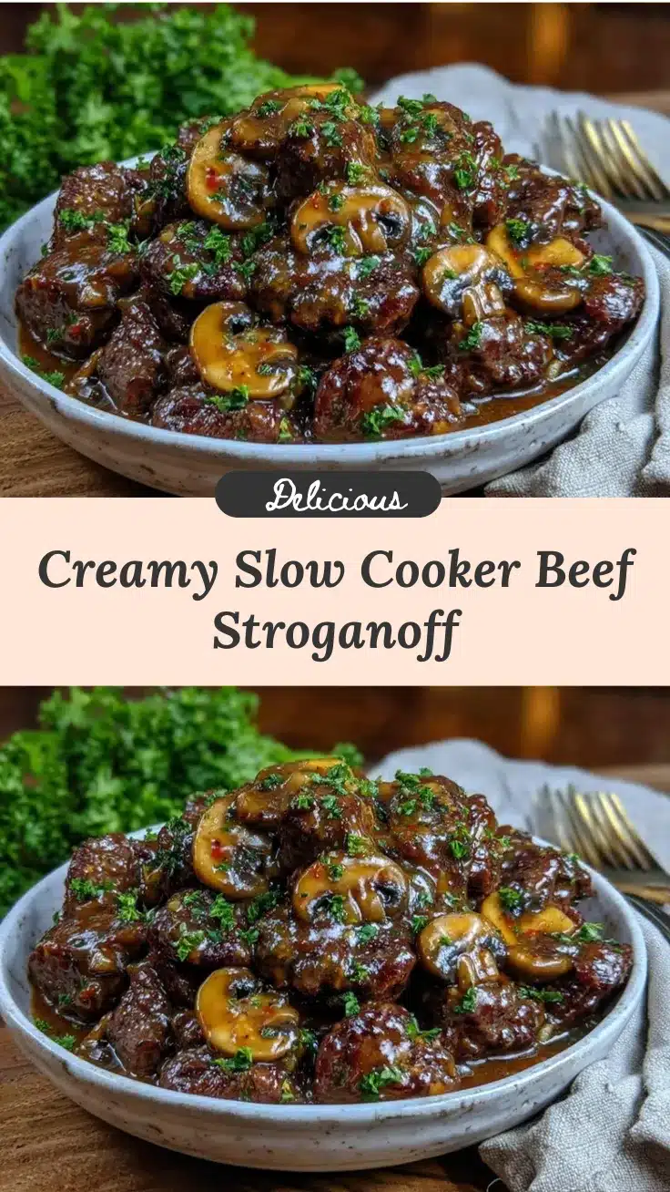 creamy slow cooker beef stroganoff recipe
