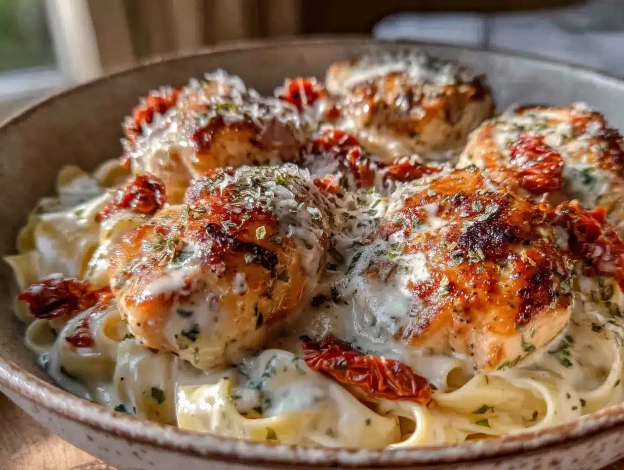 creamy tuscan chicken pasta preparation steps