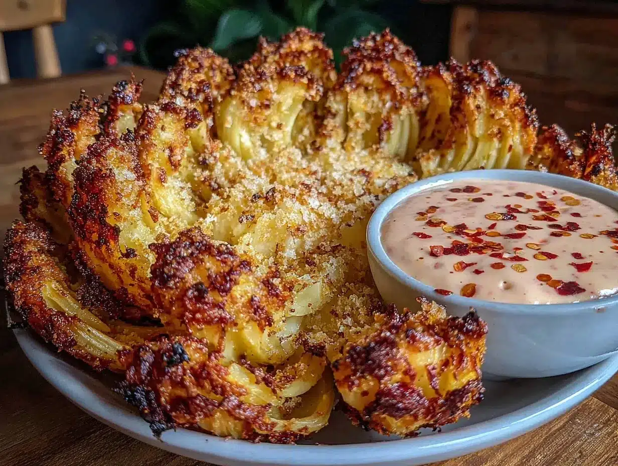 crispy air fryer blooming onion preparation steps