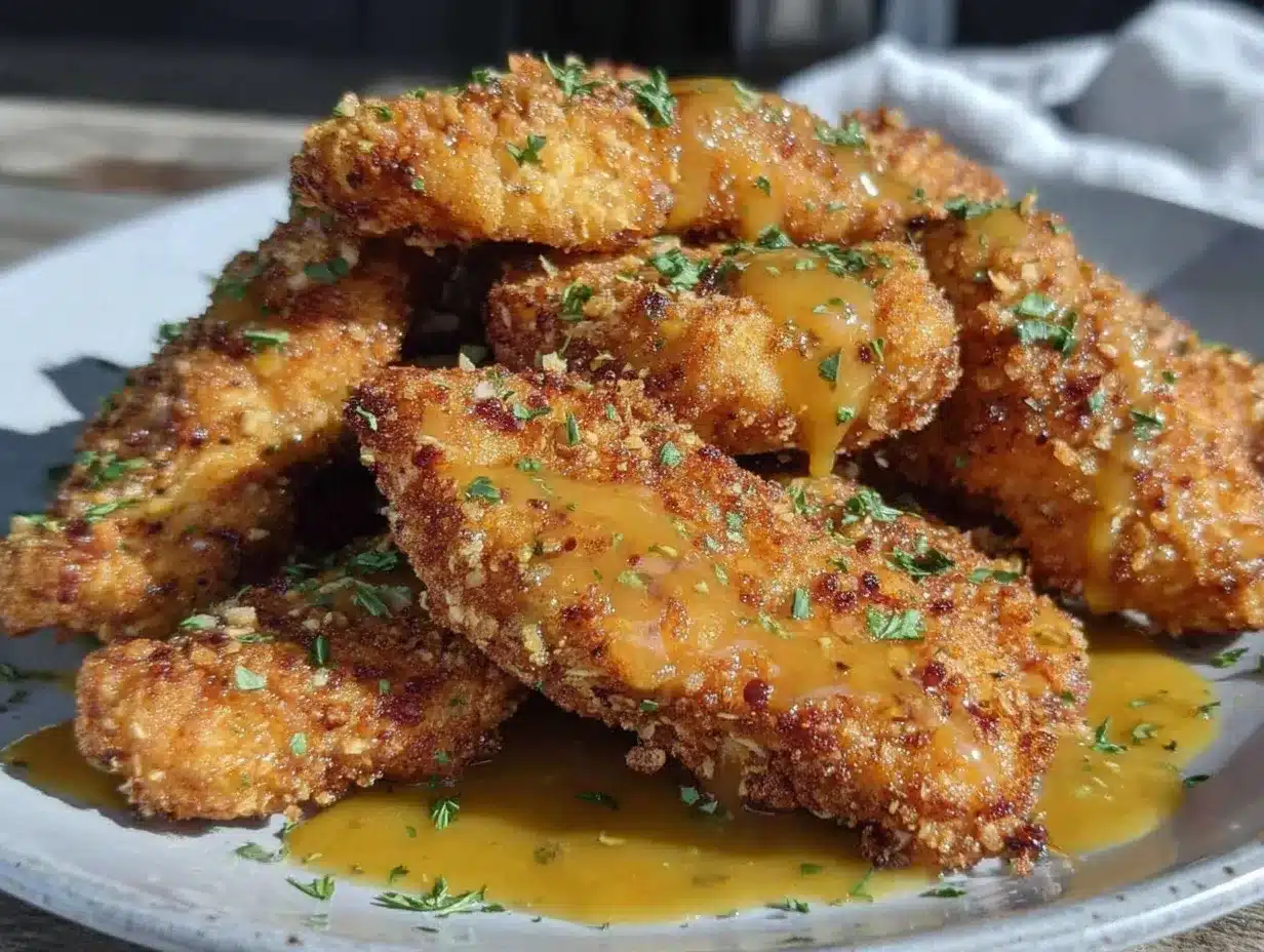 crispy baked honey mustard chicken tenders preparation steps
