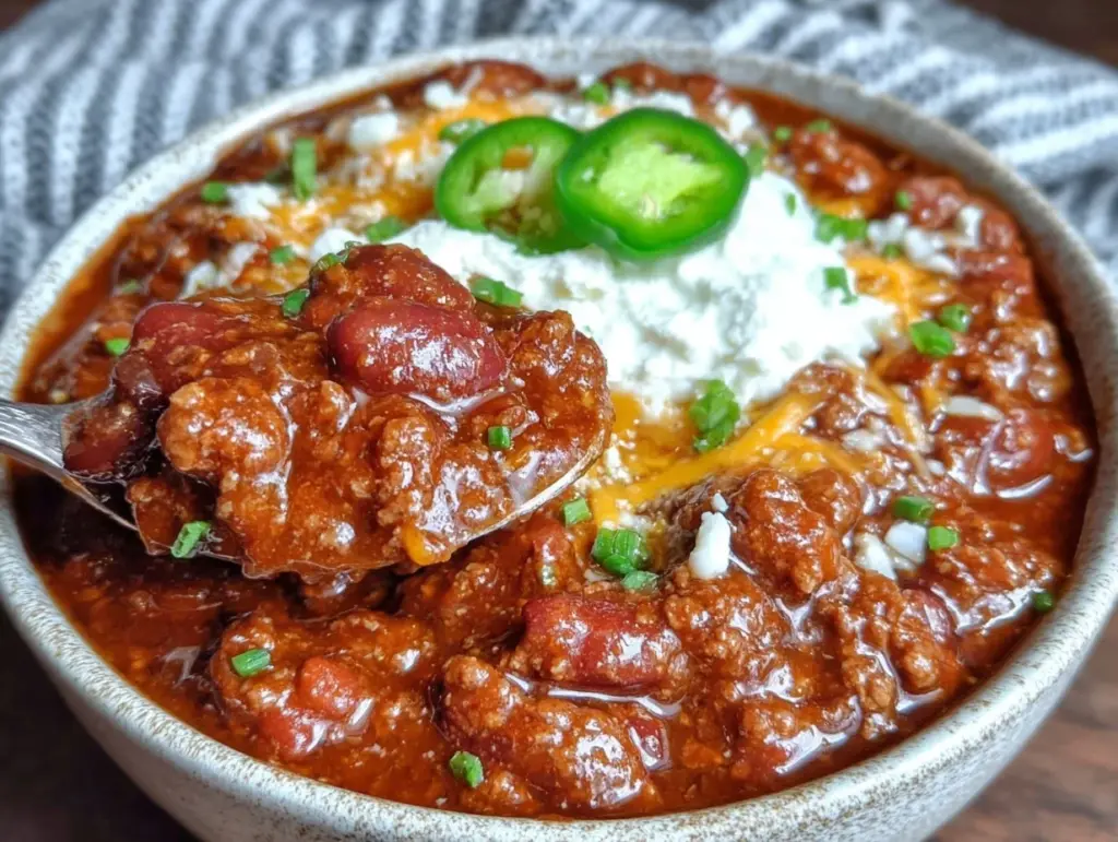 crockpot chili recipe - featured image