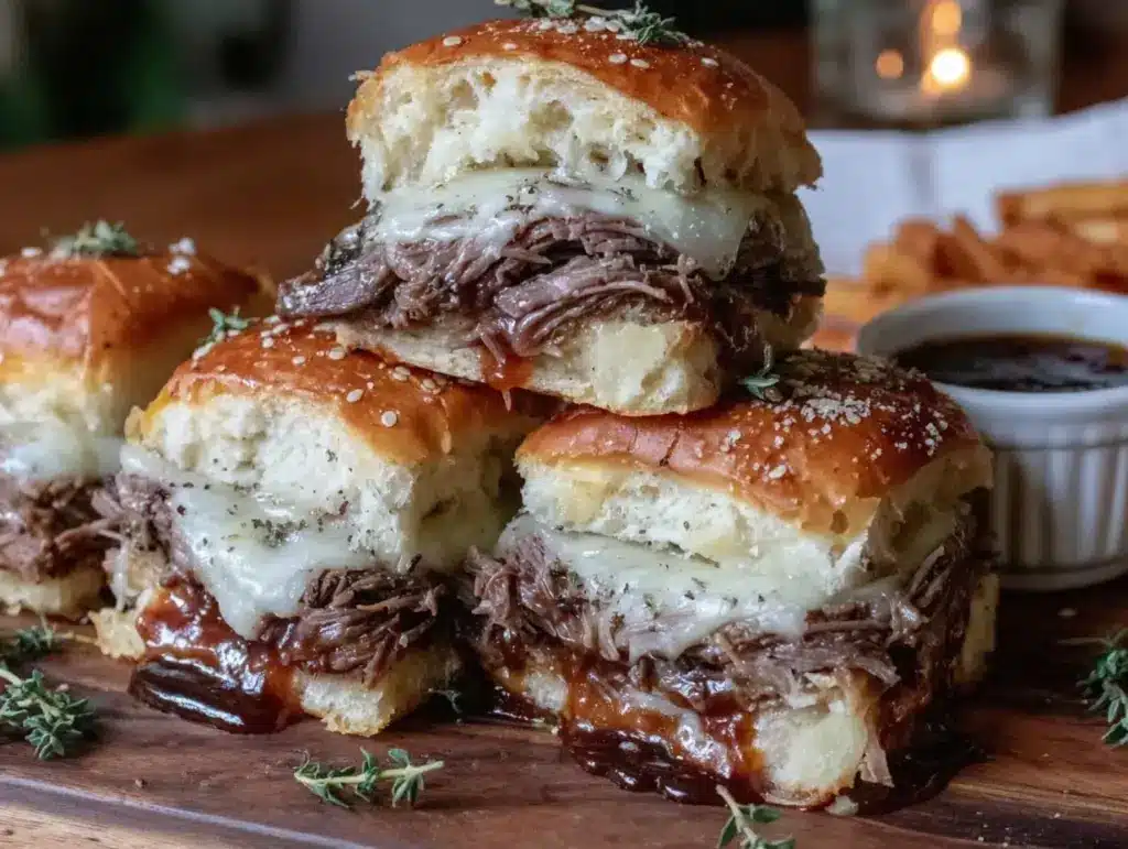 crockpot french dip sliders - featured image