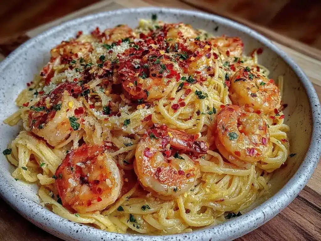 garlic butter shrimp scampi pasta - featured image