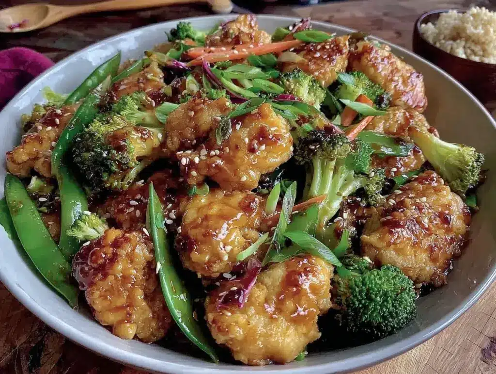 gestational diabetes friendly chicken stir-fry - featured image