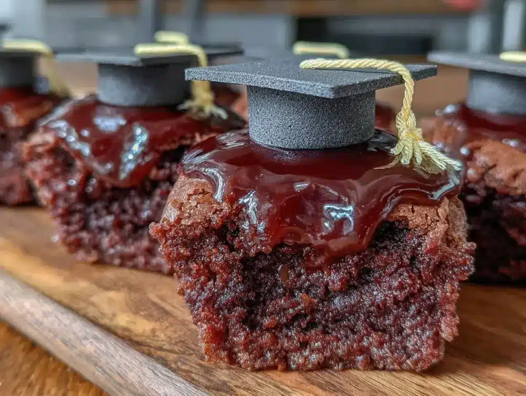 graduation cap brownie bites - featured image