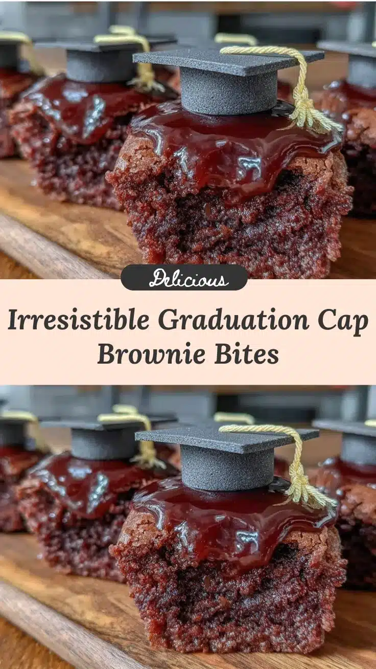 graduation cap brownie bites recipe
