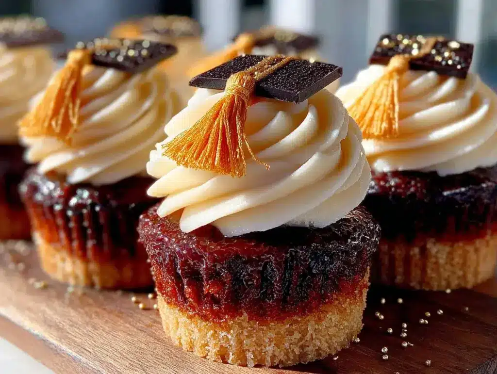 graduation cap cupcakes - featured image
