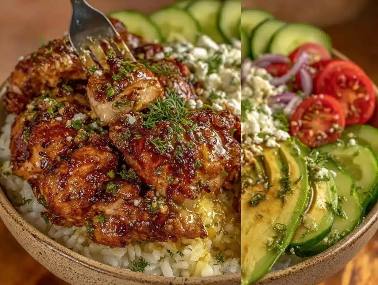 Greek chicken bowls preparation steps