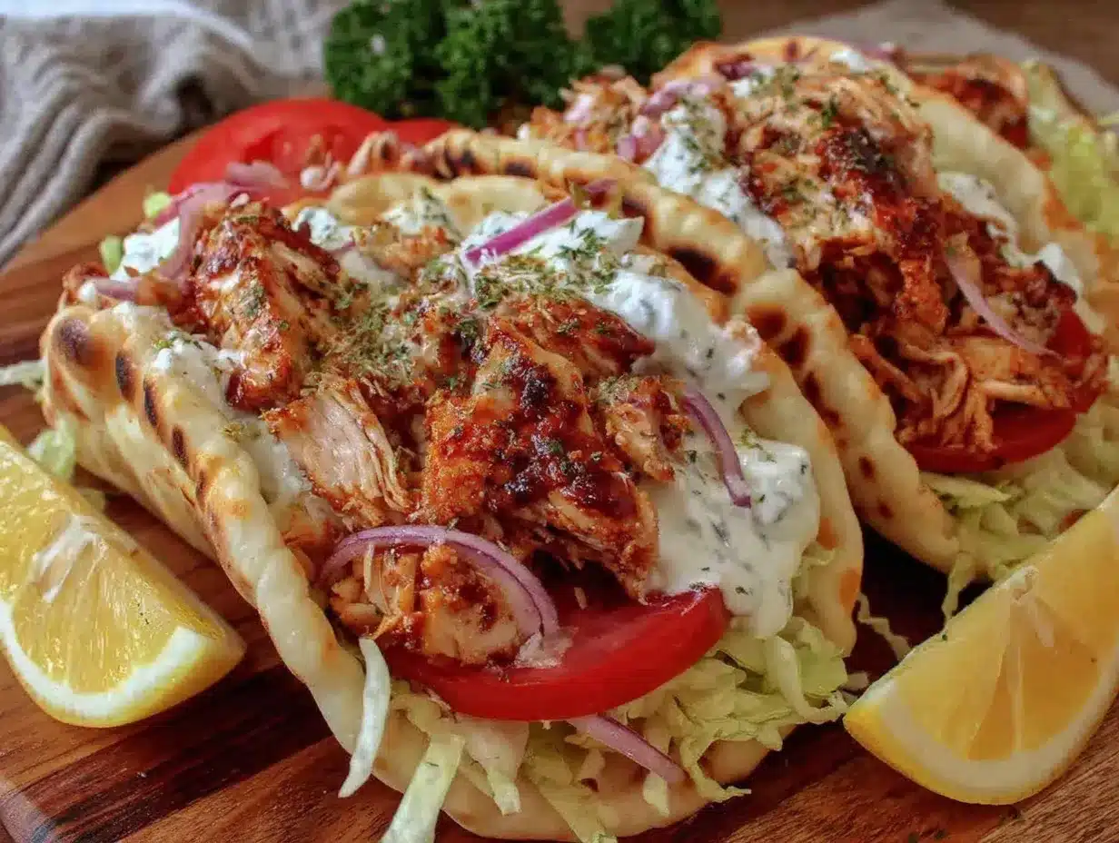 Greek chicken gyros preparation steps