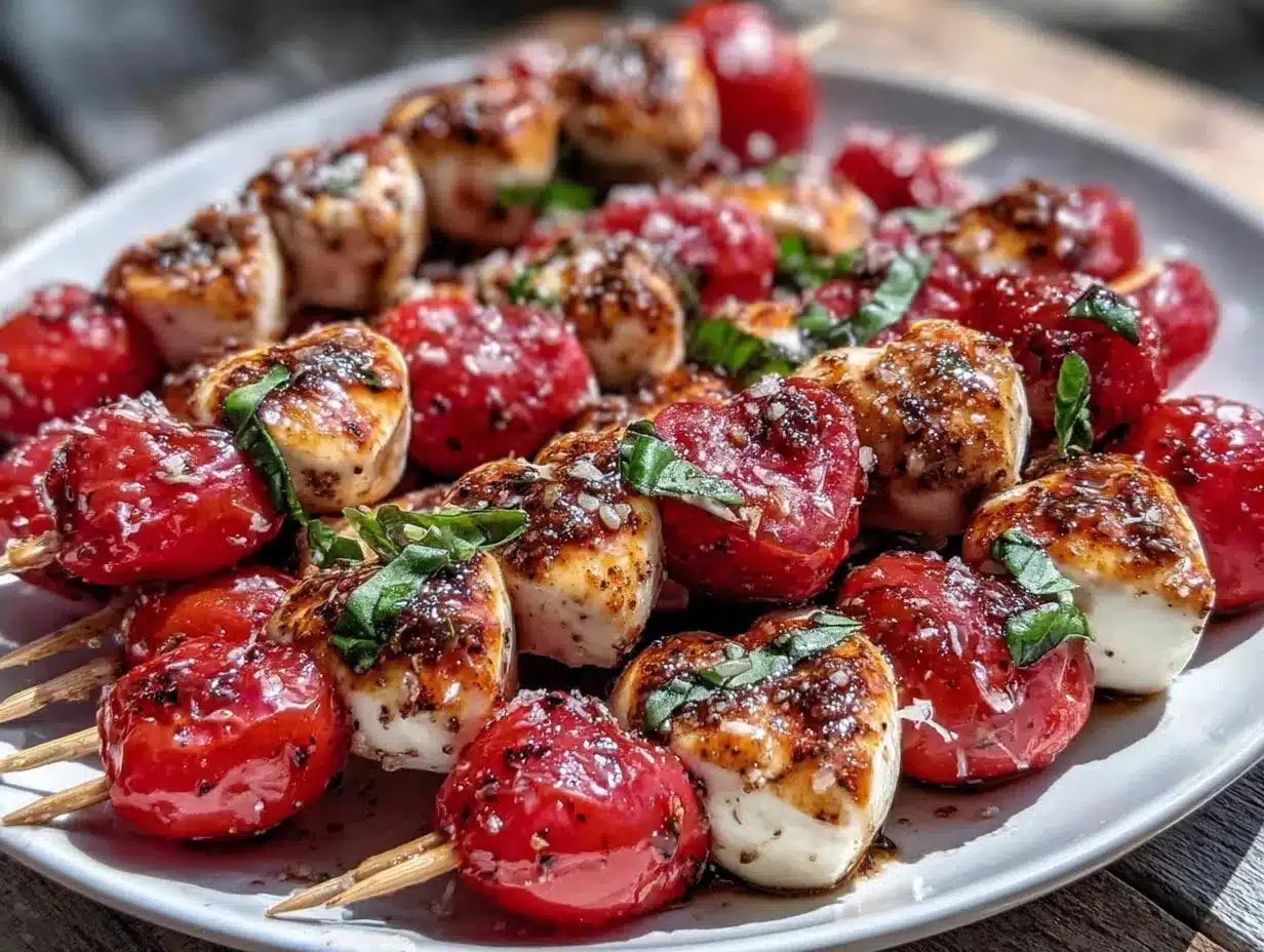heart-shaped Caprese skewers preparation steps