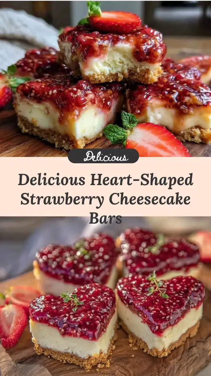 heart-shaped strawberry cheesecake bars recipe