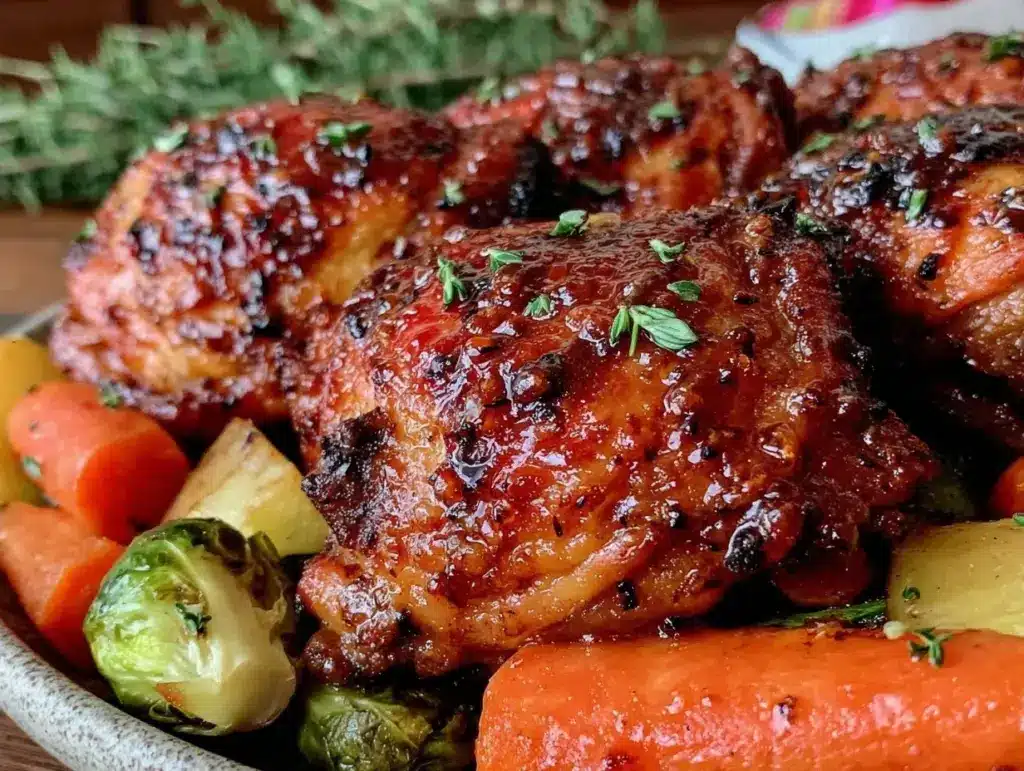 honey balsamic glazed chicken thighs - featured image