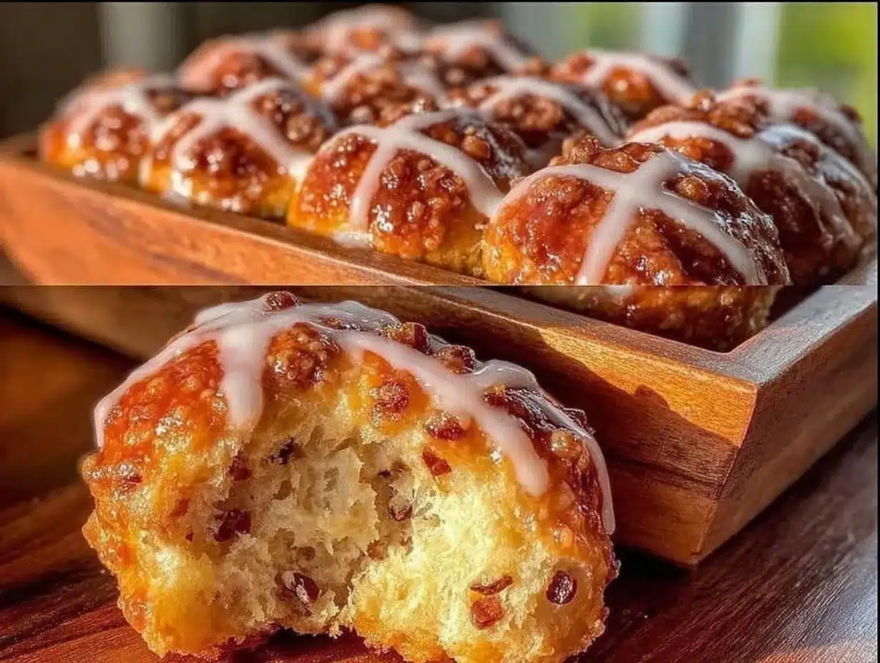 hot cross buns recipe with vanilla glaze preparation steps
