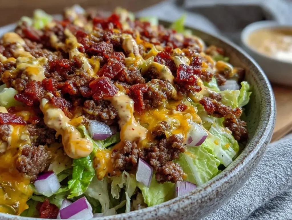 keto big mac salad - featured image