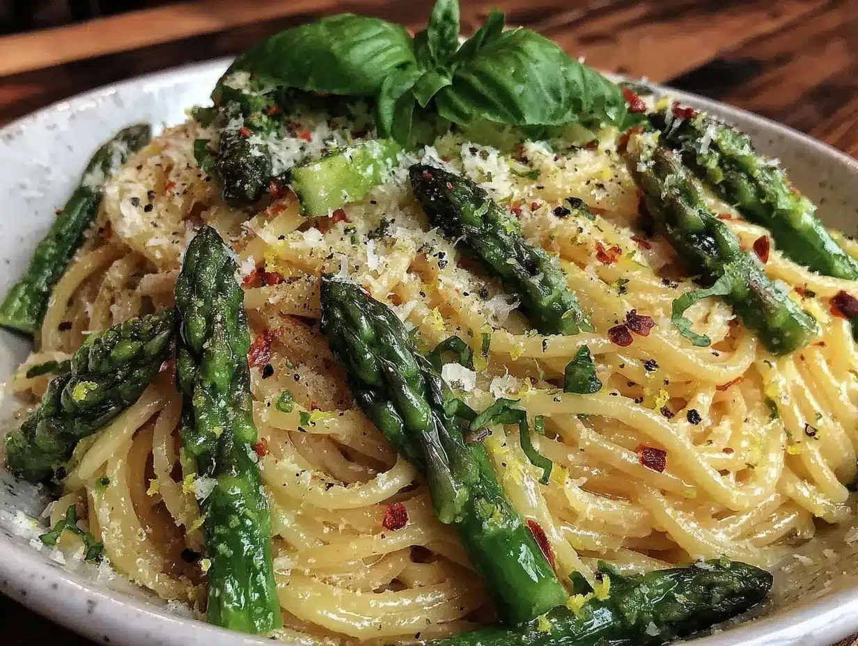 lemon asparagus pasta preparation steps