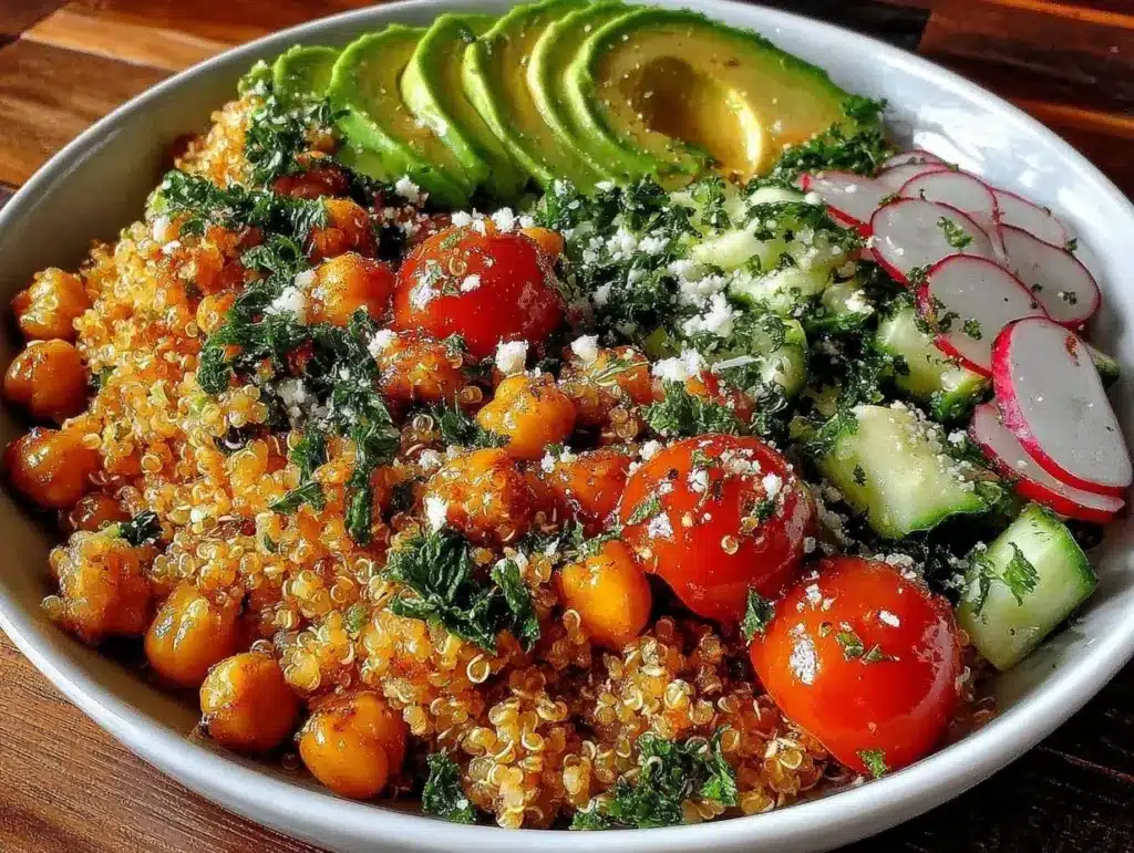 Mediterranean quinoa bowl with chickpeas - featured image