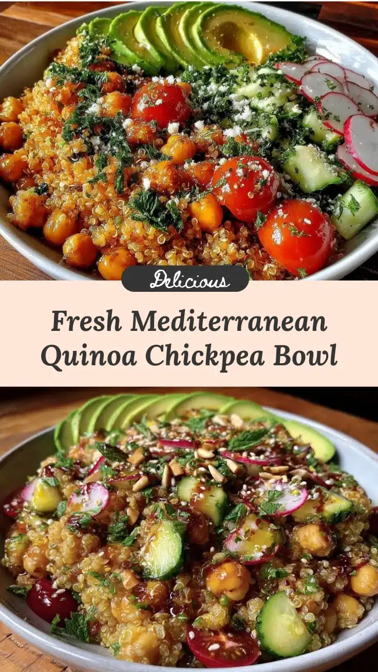 Mediterranean quinoa bowl with chickpeas recipe