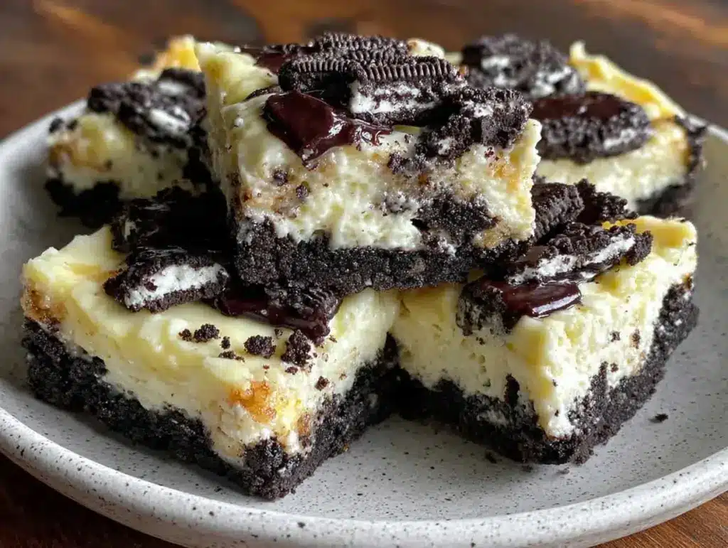 no-bake Oreo cheesecake bars - featured image