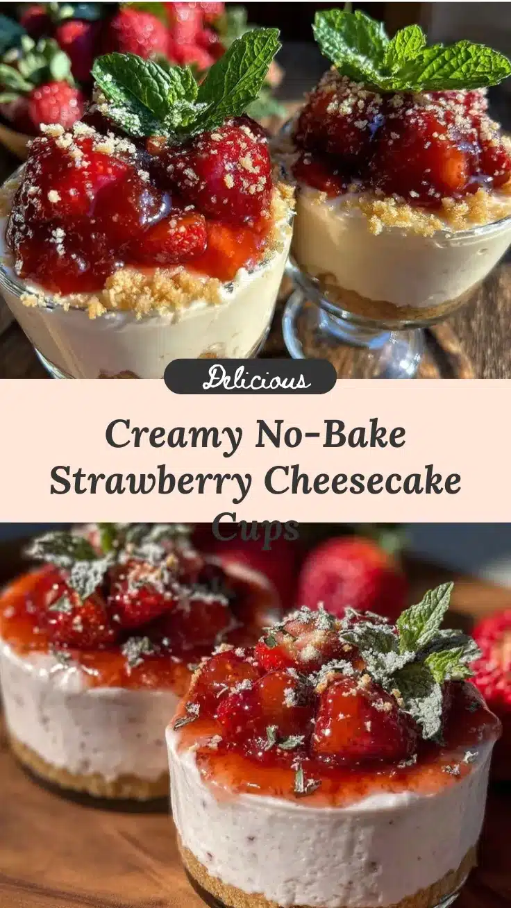 no-bake strawberry cheesecake cups recipe