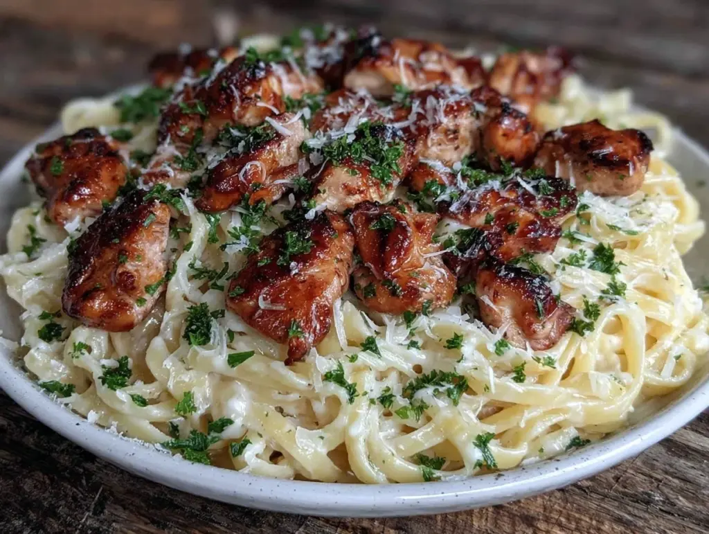 one-pot chicken alfredo pasta - featured image