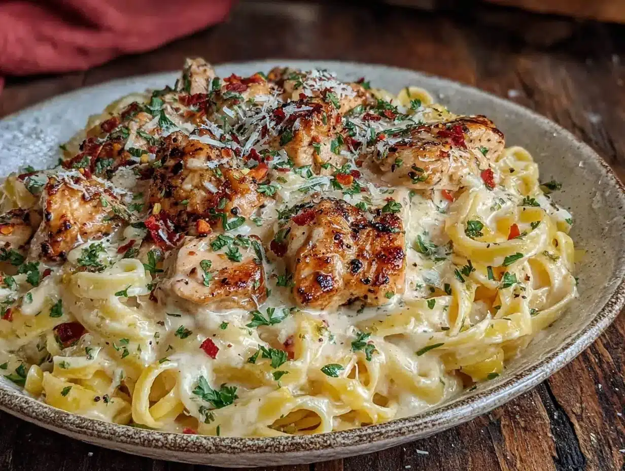 one-pot chicken alfredo pasta preparation steps
