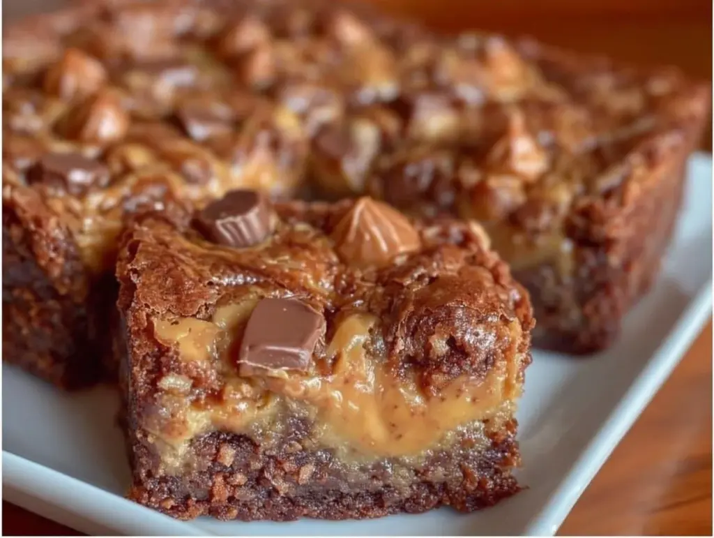 peanut butter cup brownies - featured image